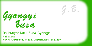 gyongyi busa business card
